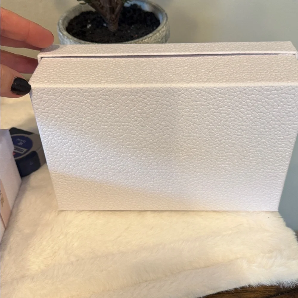 Dior Textured Empty White Box‎ with Gold Logo and Dior Ribbon 8.5 x 6 x 3